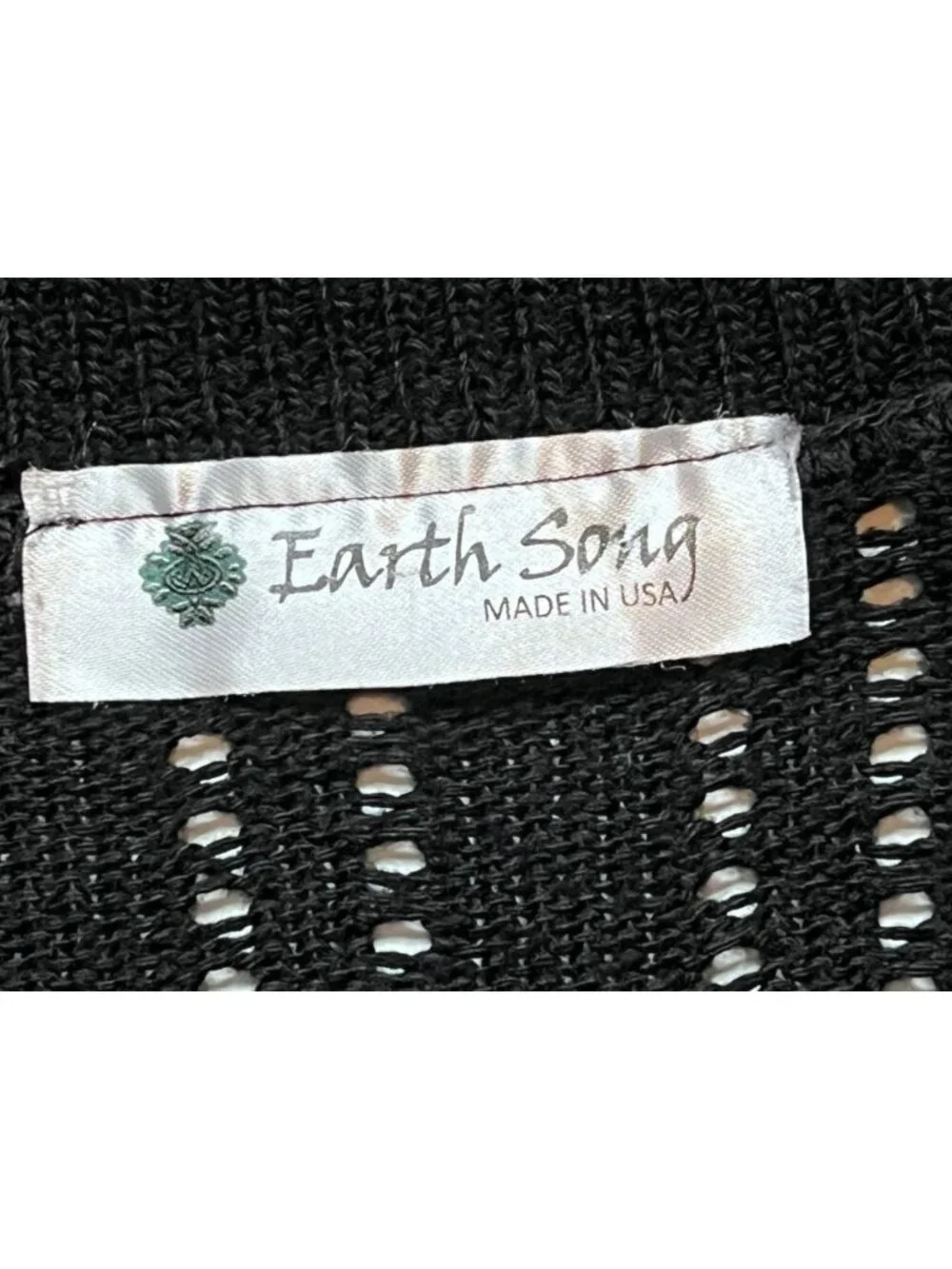 Open Knit Cardigan Shrug size M Fairy Grunge Whimsigoth Black made in USA